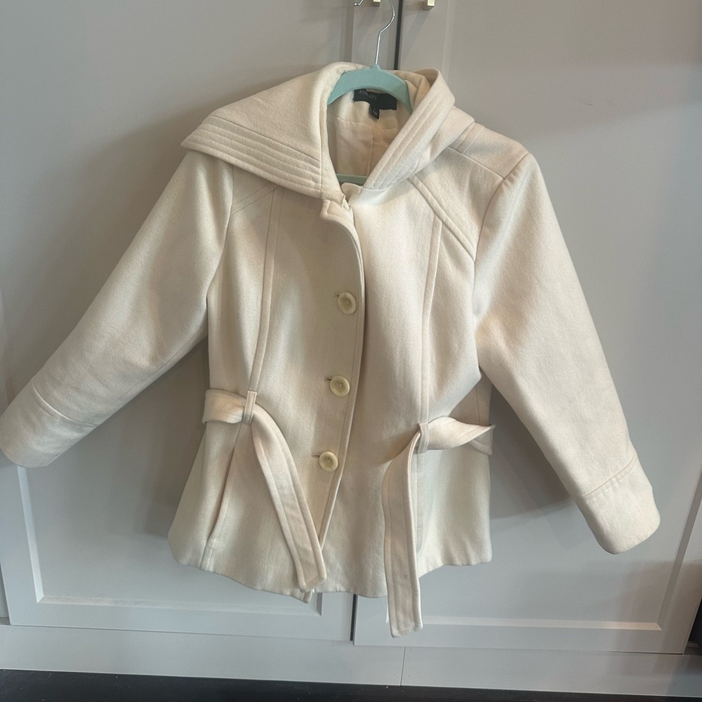 Chic Cream Pea Coat for Women